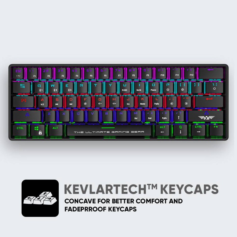 Armaggeddon Mechanical Keyboard - MBA-61R - White Wireless Bluetooth Mechanical Keyboard 61 Blue Keys