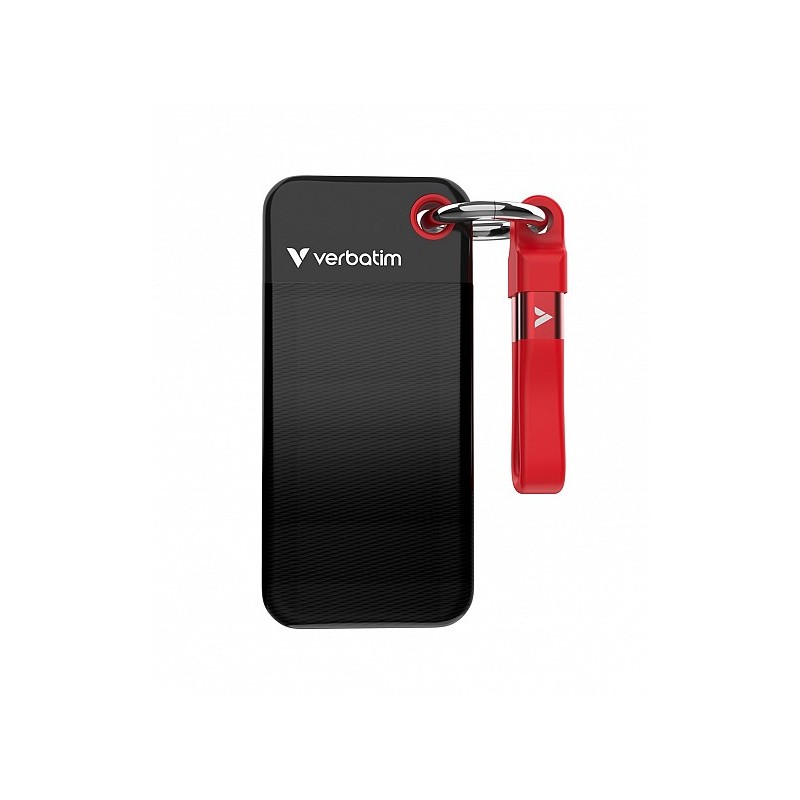Verbatim SSD Portable POCKET KEYRING - 3.2 Gen2 2TB Black Red — Buy in Cyprus with Fast Delivery