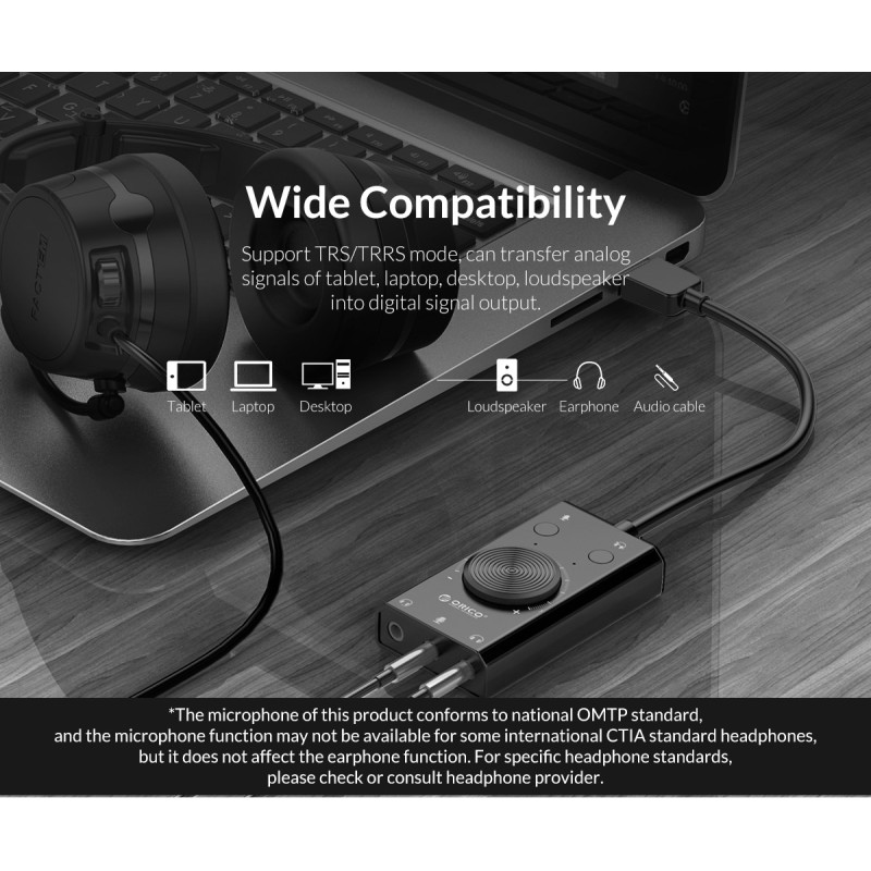 Orico Converter USB-A to Sound Card - SC2 - USB-A to Sound Card with Volume — Buy in Cyprus with Fast Delivery