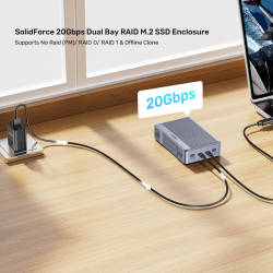 Unitek USB-C 2-Bay External M2 SSD Enclosure with RAID - S1247A - 20Gbps — Buy in Cyprus with Fast Delivery