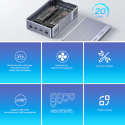 Unitek USB-C 2-Bay External M2 SSD Enclosure with RAID - S1247A - 20Gbps — Buy in Cyprus with Fast Delivery