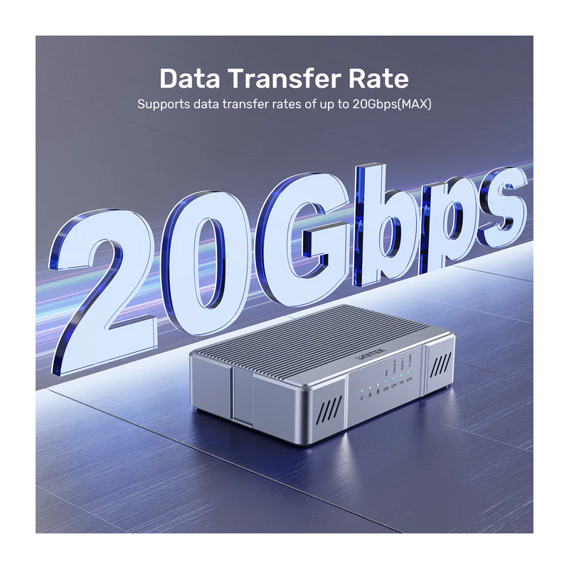 Unitek USB-C 2-Bay External M2 SSD Enclosure with RAID - S1247A - 20Gbps — Buy in Cyprus with Fast Delivery