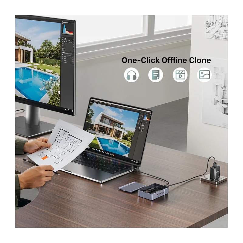 Unitek USB-C 2-Bay External M2 SSD Enclosure with RAID - S1247A - 20Gbps — Buy in Cyprus with Fast Delivery