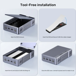 Unitek USB-C 2-Bay External M2 SSD Enclosure with RAID - S1247A - 20Gbps — Buy in Cyprus with Fast Delivery