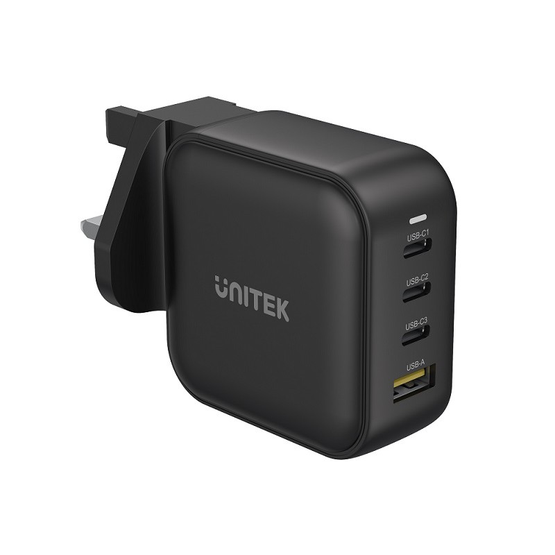 Unitek 100W 4in1 GaN Multiplug Charger Black - P1112ABK - 100W 4in1 GaN Multiplug Charger Black
