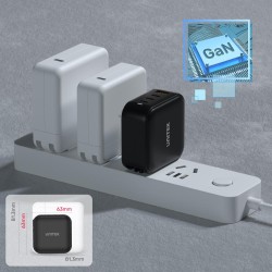 Unitek 100W 4in1 GaN Multiplug Charger Black - P1112ABK - 100W 4in1 GaN Multiplug Charger Black