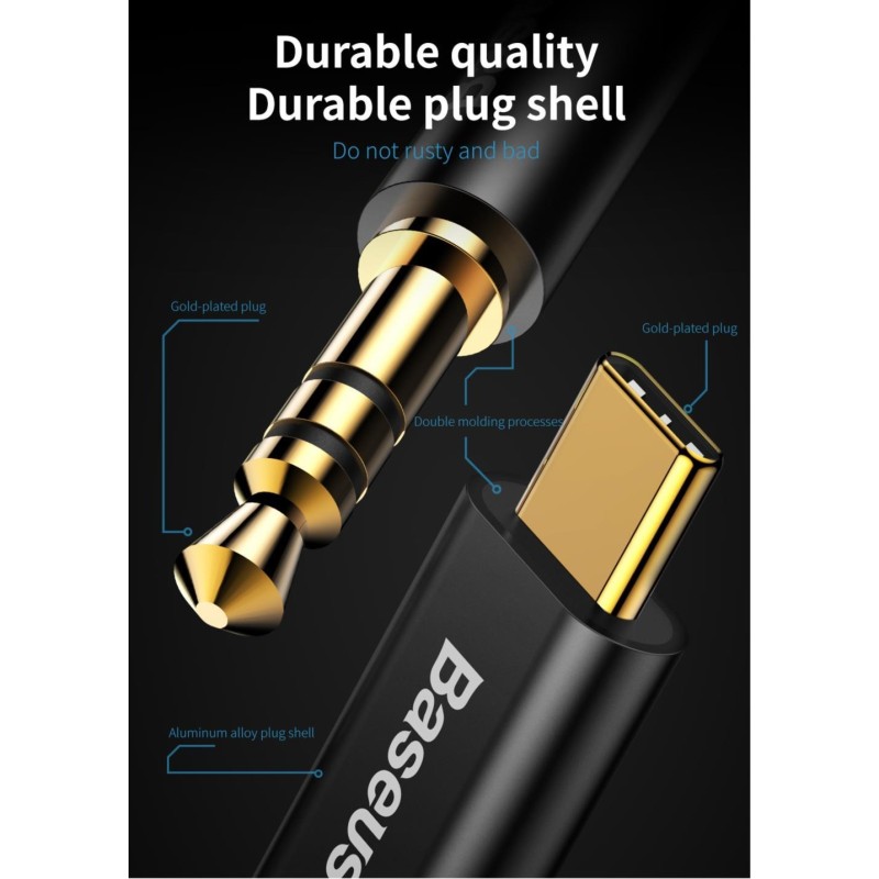 Baseus Yiven Type-C Male to 3.5 Male Audio Cable - 1.2m — Buy in Cyprus with Fast Delivery