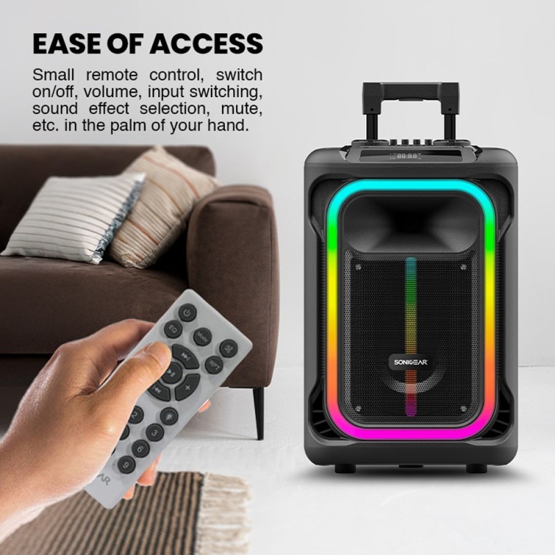 SonicGear HYPERBOX - 1500 Pro - 15'' Portable Karaoke Speaker 240W BT USB 2x Wireless Mics — Buy in Cyprus with Fast Delivery