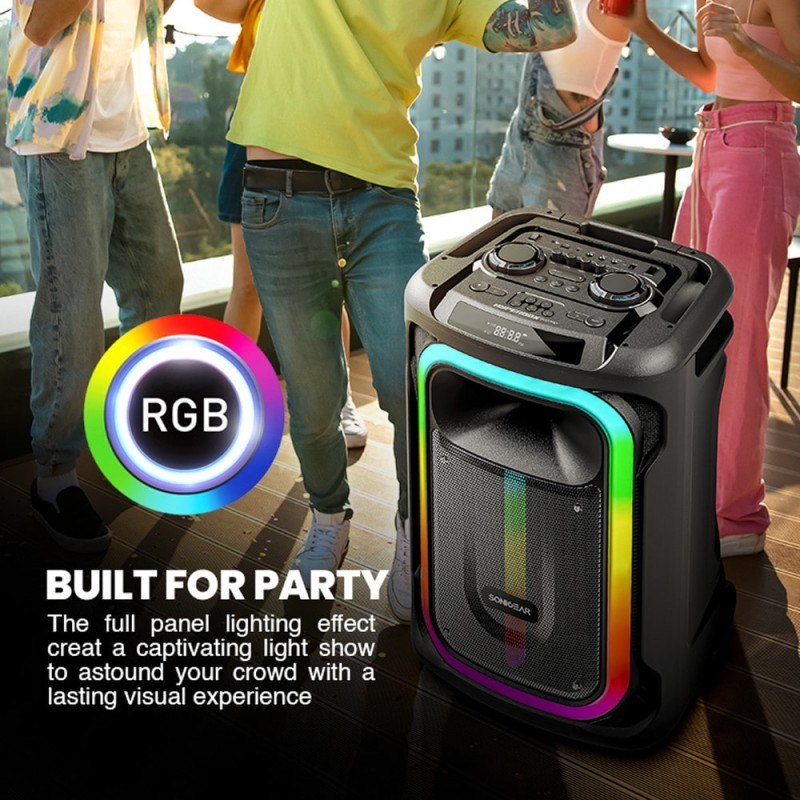 SonicGear HYPERBOX - 1500 Pro - 15'' Portable Karaoke Speaker 240W BT USB 2x Wireless Mics — Buy in Cyprus with Fast Delivery