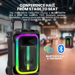 SonicGear HYPERBOX - 1500 Pro - 15'' Portable Karaoke Speaker 240W BT USB 2x Wireless Mics — Buy in Cyprus with Fast Delivery