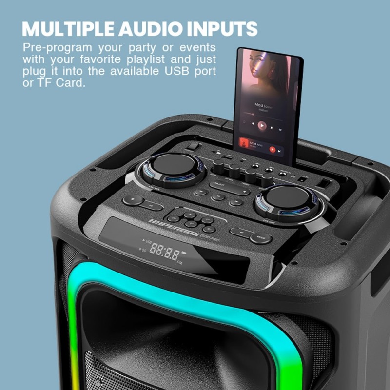 SonicGear HYPERBOX - 1500 Pro - 15'' Portable Karaoke Speaker 240W BT USB 2x Wireless Mics — Buy in Cyprus with Fast Delivery