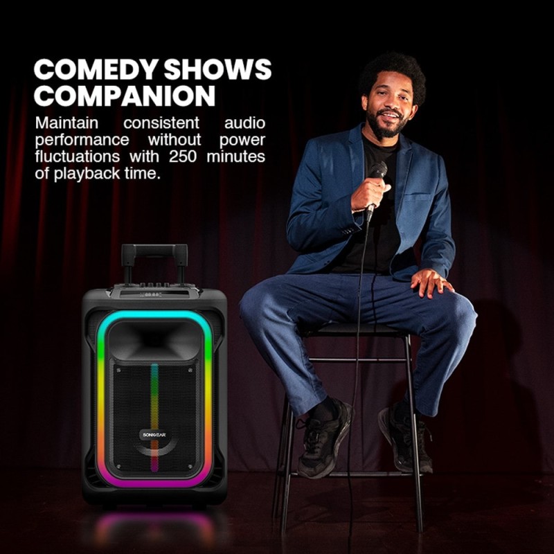 SonicGear HYPERBOX - 1500 Pro - 15'' Portable Karaoke Speaker 240W BT USB 2x Wireless Mics — Buy in Cyprus with Fast Delivery