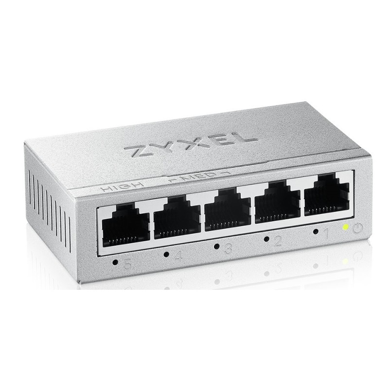Zyxel Switch - GS-105BV5 - Gigabit Ethernet 5-Port Metal with QoS UK Plug — Buy in Cyprus with Fast Delivery