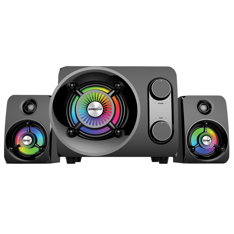 SonicGear - Titan7 PRO - 2.1 PC Speakers BT USB FM LED 50W — Buy in Cyprus with Fast Delivery