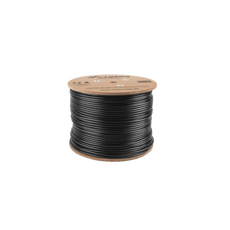 Lanberg CAT6 UTP CU Cable Outdoor 305m Black - LCU6-21CU-0305-BK - Cat6 UTP CU Cable Outdoor 305m Black