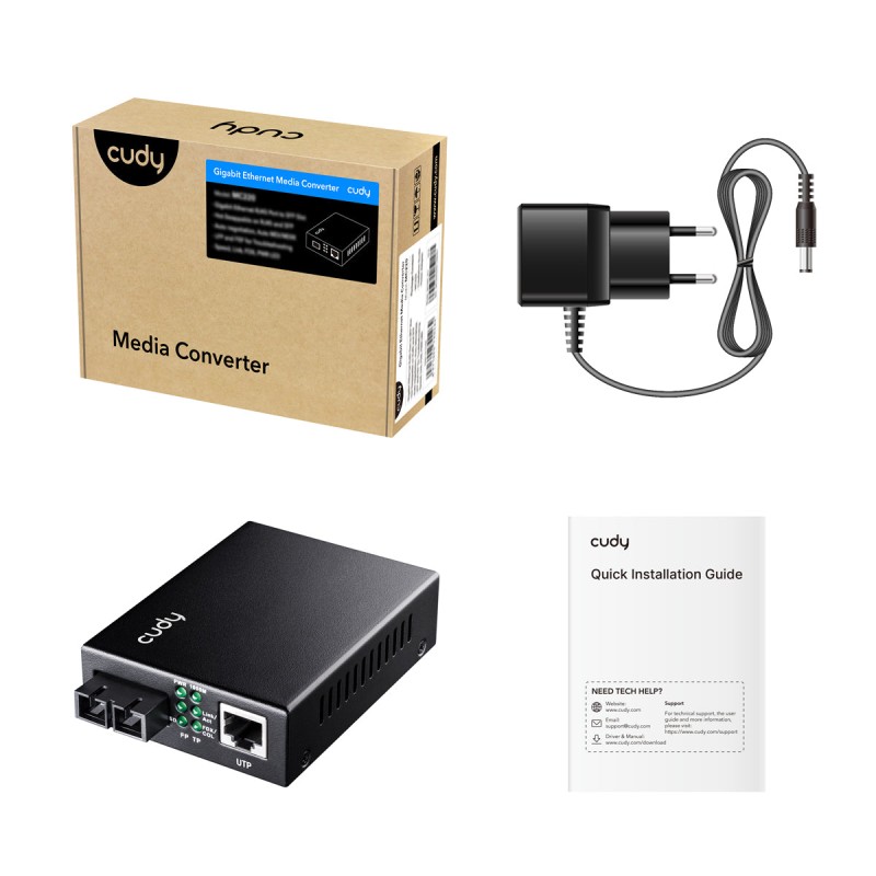 Cudy Fiber Media Converter Gigabit 1310nm SM 20Km - MC100GSA-20 - SC — Buy in Cyprus with Fast Delivery