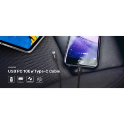 Unitek Braided Type-C to Type-C Cable PD 100W 2.0m - C14059BK - Braided Type-C to Type-C Cable PD 100W 2.0m