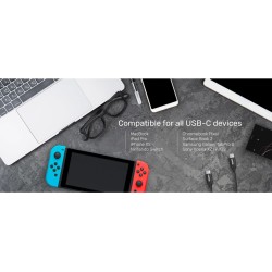 Unitek Braided Type-C to Type-C Cable PD 100W 2.0m - C14059BK - Braided Type-C to Type-C Cable PD 100W 2.0m