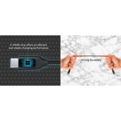 Unitek Braided Type-C to Type-C Cable PD 100W 2.0m - C14059BK - Braided Type-C to Type-C Cable PD 100W 2.0m