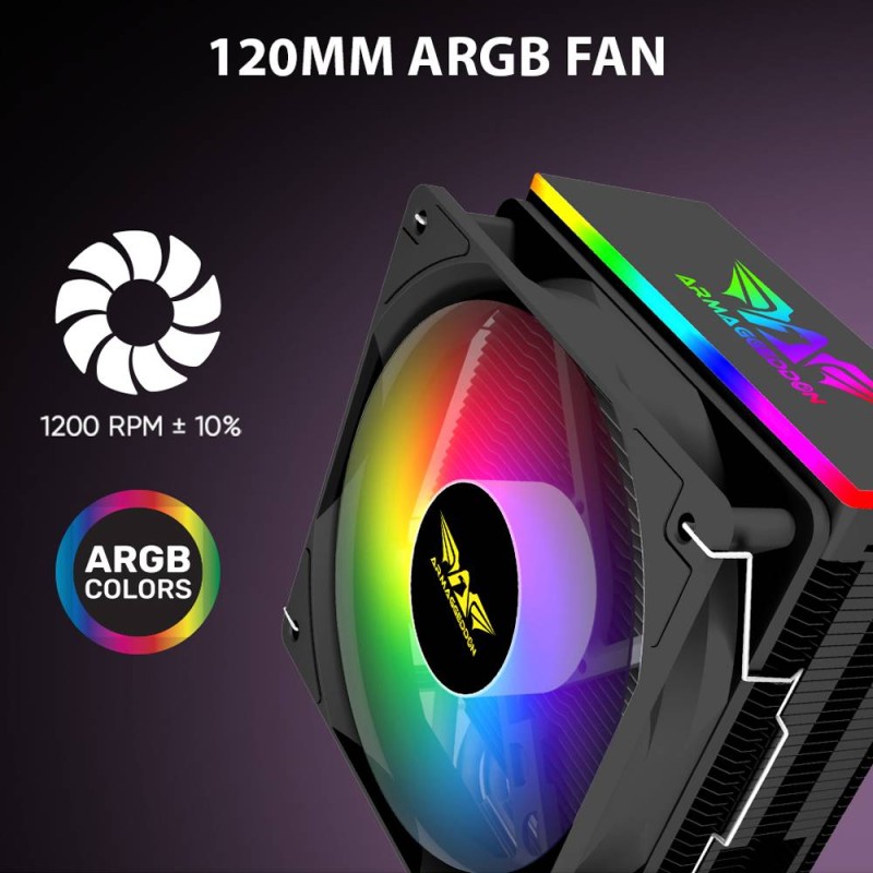 Armaggeddon Gaming Cooling CPU Silent RGB Fan 4-Pipe - BLIZZARD 2 - Black — Buy in Cyprus with Fast Delivery