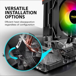 Armaggeddon Gaming Cooling CPU Silent RGB Fan 4-Pipe - BLIZZARD 2 - Black — Buy in Cyprus with Fast Delivery