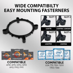 Armaggeddon Gaming Cooling CPU Silent RGB Fan 4-Pipe - BLIZZARD 2 - Black — Buy in Cyprus with Fast Delivery