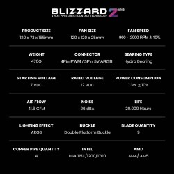 Armaggeddon Gaming Cooling CPU Silent RGB Fan 4-Pipe - BLIZZARD 2 - Black — Buy in Cyprus with Fast Delivery