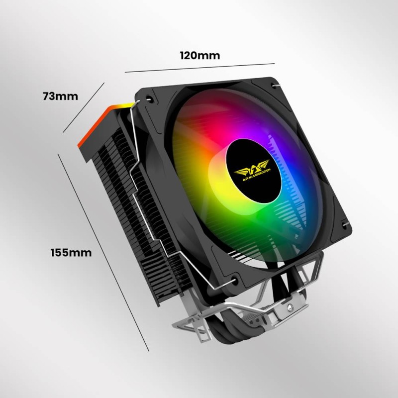 Armaggeddon Gaming Cooling CPU Silent RGB Fan 4-Pipe - BLIZZARD 2 - Black — Buy in Cyprus with Fast Delivery