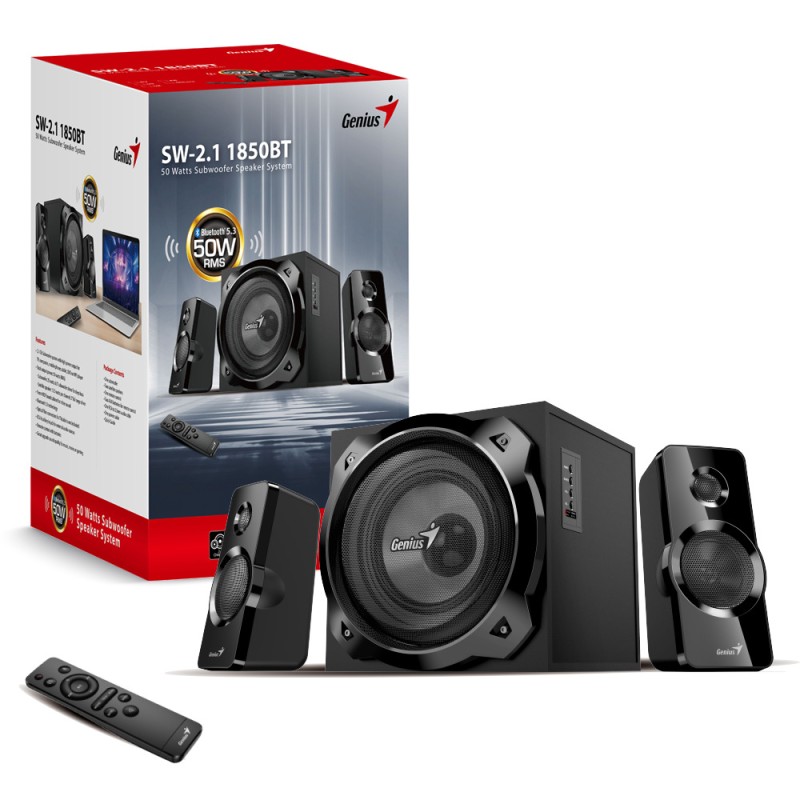 Genius PC Speakers - SW-2.1 1850BT - 2.1, 6.5'' Sub, 50W BT&Optical — Buy in Cyprus with Fast Delivery