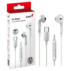 Genius Headset - HS-M365 - In-Ear USB-C Inline Control White — Buy in Cyprus with Fast Delivery