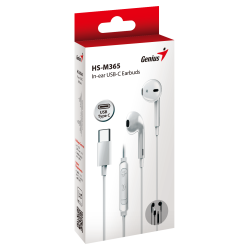 Genius Headset - HS-M365 - In-Ear USB-C Inline Control White — Buy in Cyprus with Fast Delivery