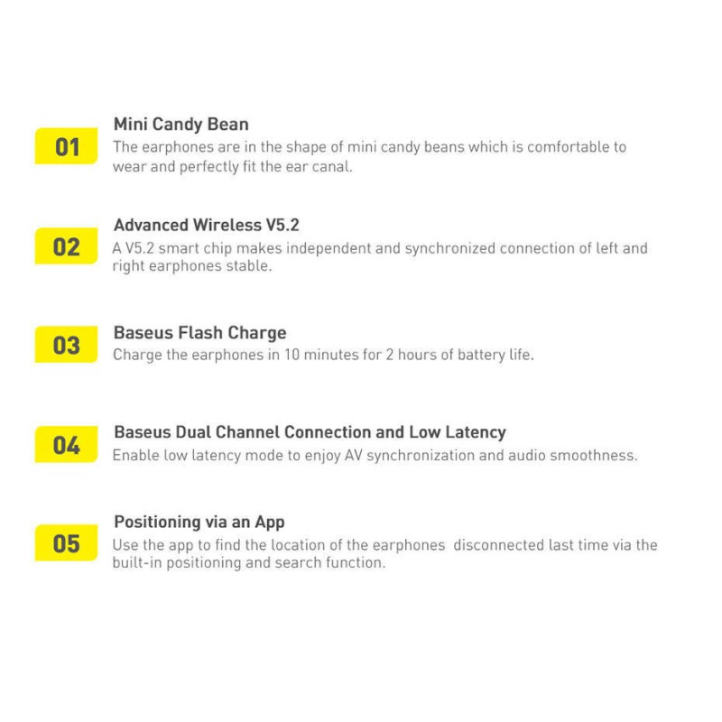 Baseus Headphones In Ear TWS Bowie - E2 - Black — Buy in Cyprus with Fast Delivery