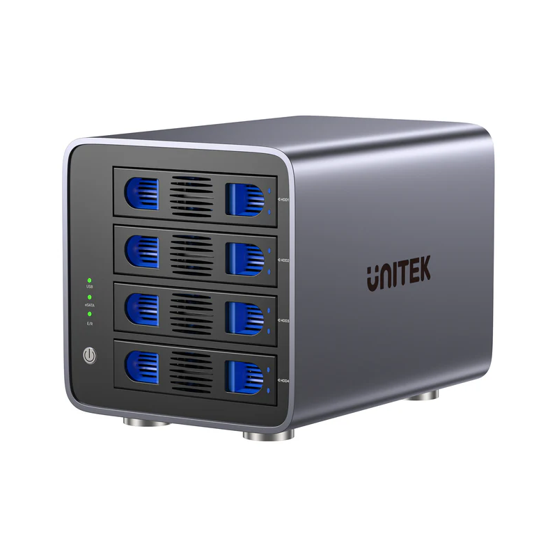 Unitek 4-Bay External SATA 2.5 3.5 HDD SSD Enclosure with RAID USB-A S1301A — Buy in Cyprus with Fast Delivery