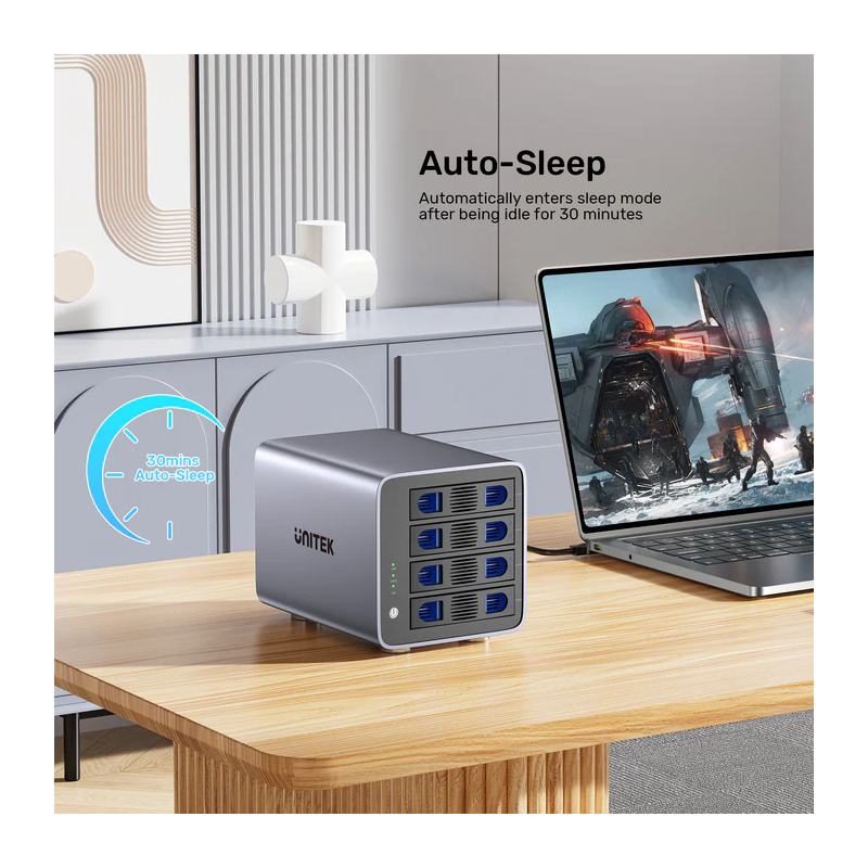 Unitek 4-Bay External SATA 2.5 3.5 HDD SSD Enclosure with RAID USB-A S1301A — Buy in Cyprus with Fast Delivery