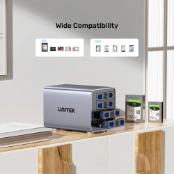 Unitek 4-Bay External SATA 2.5 3.5 HDD SSD Enclosure with RAID USB-A S1301A — Buy in Cyprus with Fast Delivery