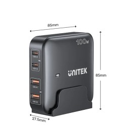 Unitek Charge Desktop - P1229ABK - 100W 4in1 GaN Charger Black — Buy in Cyprus with Fast Delivery