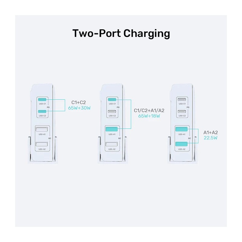 Unitek Charge Desktop - P1229ABK - 100W 4in1 GaN Charger Black — Buy in Cyprus with Fast Delivery
