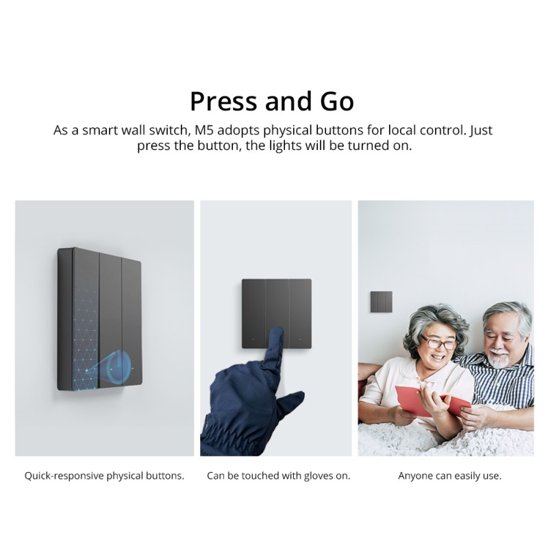 Sonoff - M5 UK 2C - 2 Buttons, WiFi, Smart Wall Mechanical Switch — Buy in Cyprus with Fast Delivery