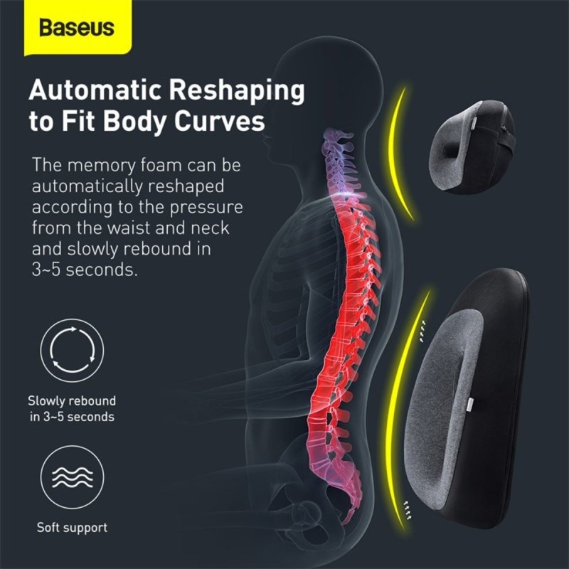 Baseus Floating Car Waist Pillow - Black — Buy in Cyprus with Fast Delivery