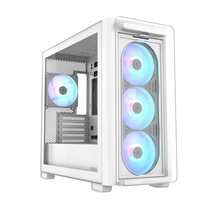 "ASUS PC Case" - A23 PLUS - micro-ATX Tempered Glass 4xARGB Fans White — Buy in Cyprus with Fast Delivery