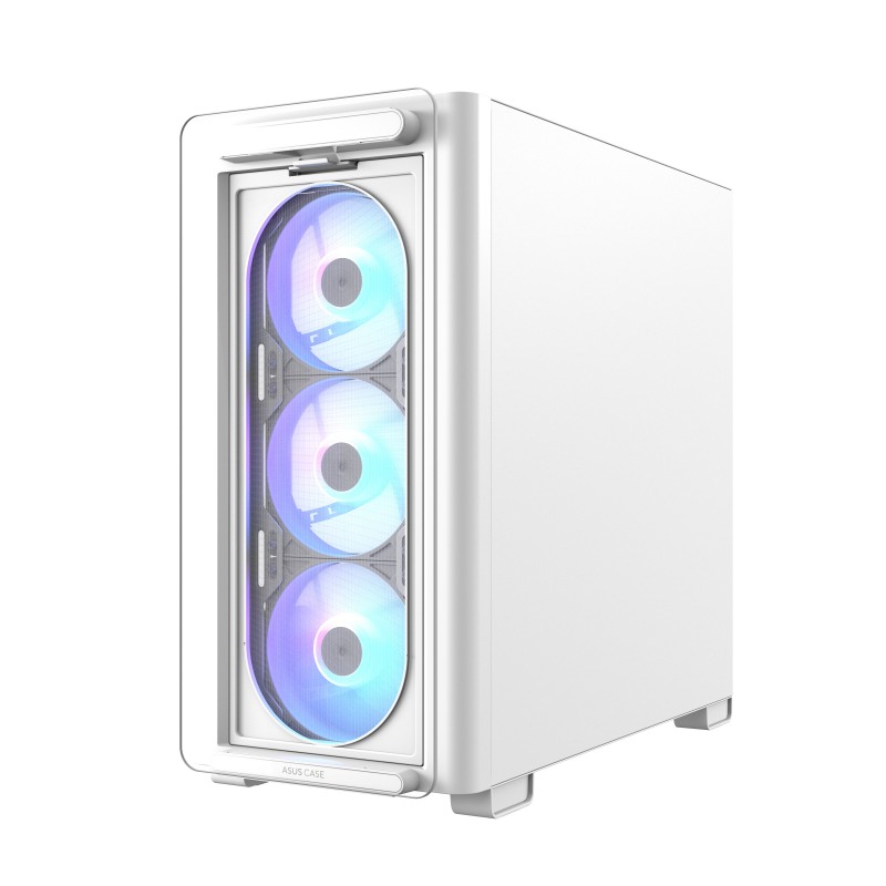 "ASUS PC Case" - A23 PLUS - micro-ATX Tempered Glass 4xARGB Fans White — Buy in Cyprus with Fast Delivery