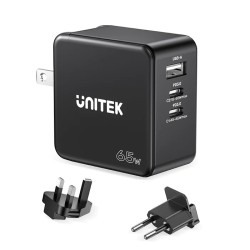 Unitek Charge Wall 65W 4in1 GaN Charger Black - P1117B - 65W 4in1 GaN Charger Black — Buy in Cyprus with Fast Delivery