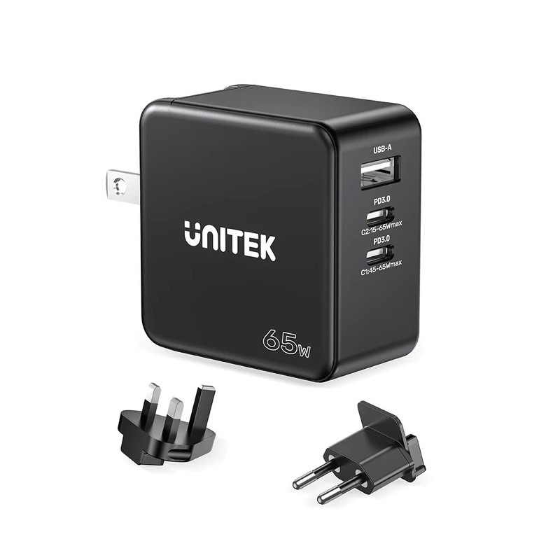 Unitek Charge Wall 65W 4in1 GaN Charger Black - P1117B - 65W 4in1 GaN Charger Black — Buy in Cyprus with Fast Delivery
