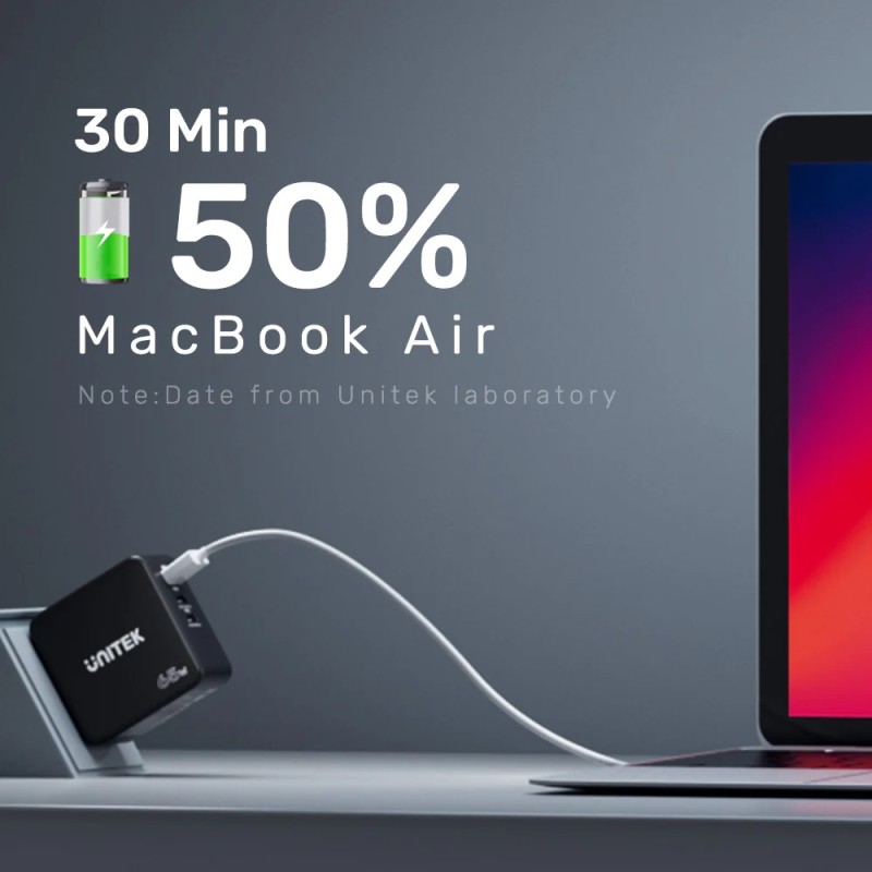 Unitek Charge Wall 65W 4in1 GaN Charger Black - P1117B - 65W 4in1 GaN Charger Black — Buy in Cyprus with Fast Delivery