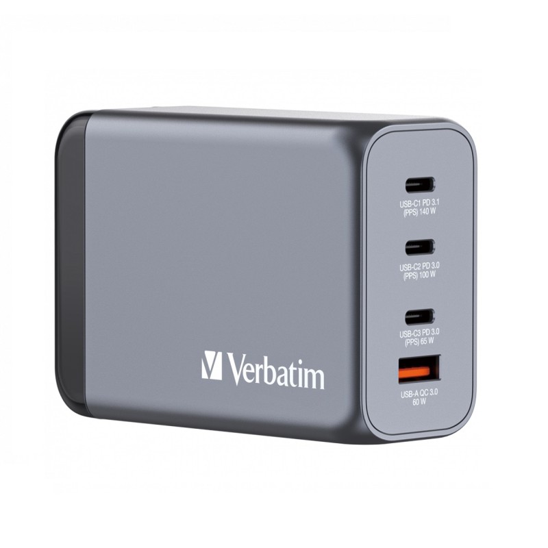 Verbatim GaN Charger - GNC-240 - 4 Port 240W USB A C (EU UK US) — Buy in Cyprus with Fast Delivery