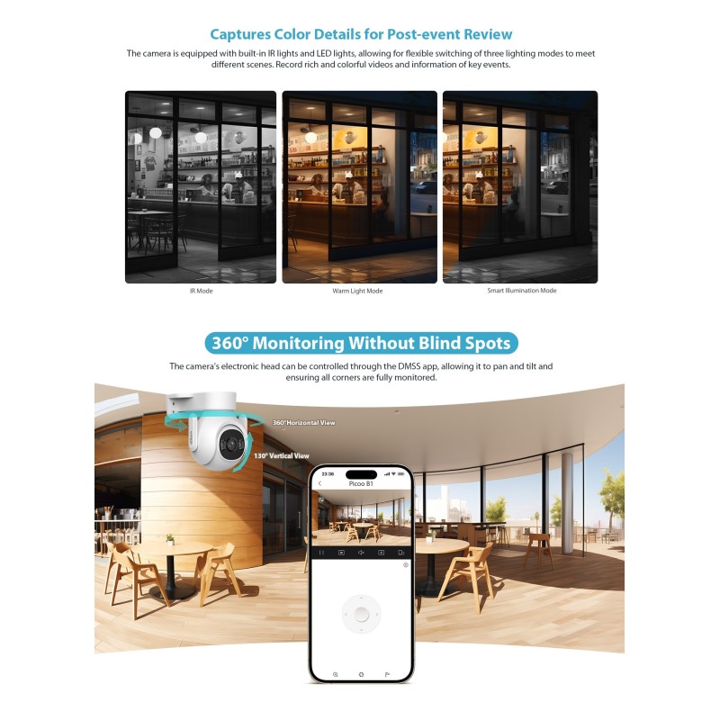 Dahua IP 5.0MP 3.6mm Wifi - P5B-PV - PT Dual Illumination — Buy in Cyprus with Fast Delivery