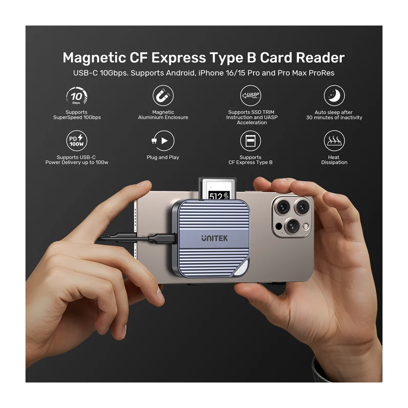 Unitek Card Reader Magnetic CF Express Type B 10Gbps - S1244B - PD100W — Buy in Cyprus with Fast Delivery
