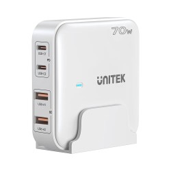 Unitek Charge Desktop - P1228AWH - 70W 4in1 GaN Charger White — Buy in Cyprus with Fast Delivery