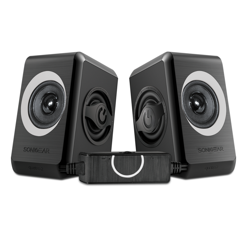 Sonicgear 2.0 USB Powered PC Speakers Grey 12W - Quatro2 - 2.0 USB Powered PC Speakers Grey 12W