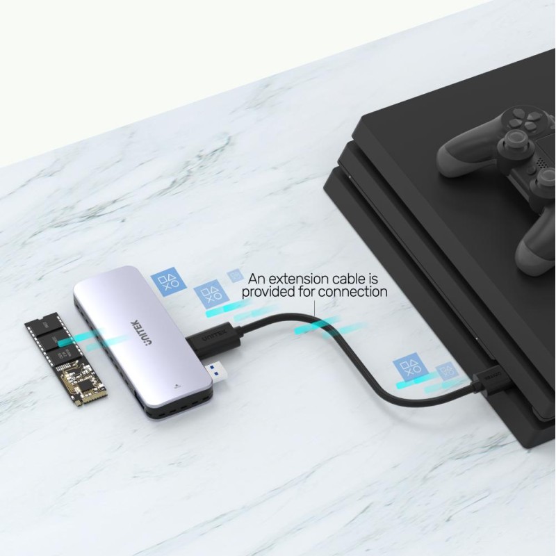 Unitek PCIe NVMe M2 SSD Enclosure For PS5 Storage Expansion - S1224A - PCIe NVMe M2 SSD Enclosure For PS5 Storage Expansion